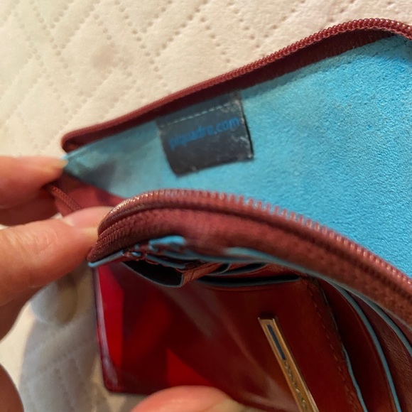Piquadro red leather card/change/key wallet - Picture 5 of 8